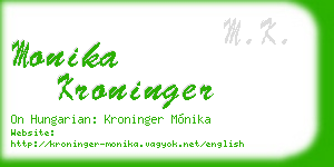 monika kroninger business card